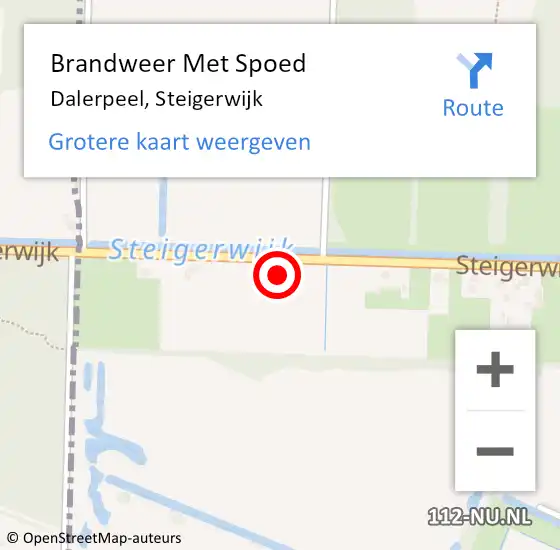 Locatie op kaart van de 112 melding: Brandweer Met Spoed Naar Dalerpeel, Steigerwijk op 13 december 2013 21:40