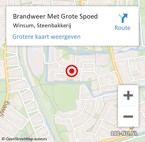 Locatie op kaart van de 112 melding: Brandweer Met Grote Spoed Naar Winsum, Steenbakkerij op 5 mei 2016 10:06