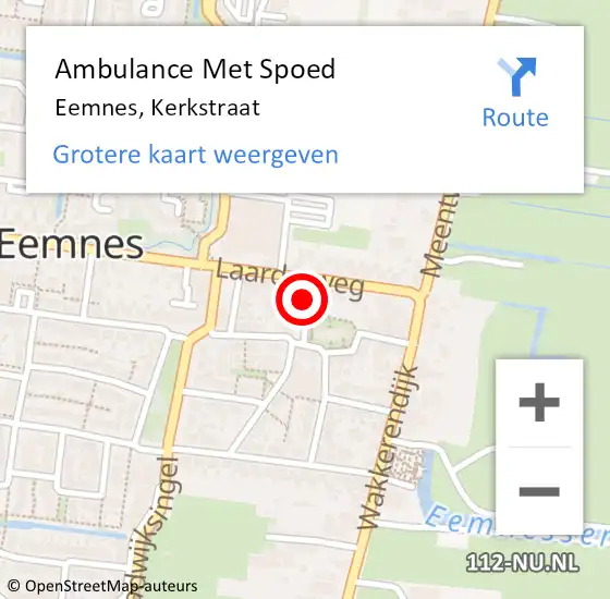 Locatie op kaart van de 112 melding: Ambulance Met Spoed Naar Eemnes, Kerkstraat op 5 mei 2016 10:50