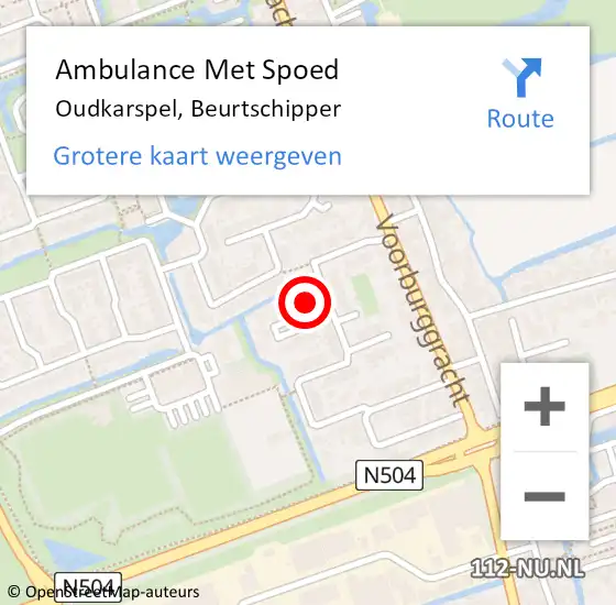 Locatie op kaart van de 112 melding: Ambulance Met Spoed Naar Oudkarspel, Beurtschipper op 5 mei 2016 11:14