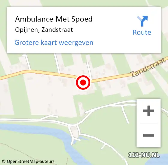 Locatie op kaart van de 112 melding: Ambulance Met Spoed Naar Opijnen, Zandstraat op 5 mei 2016 11:43