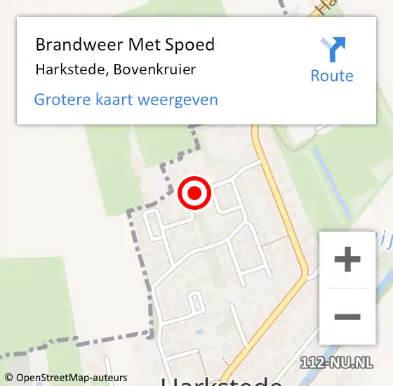 Locatie op kaart van de 112 melding: Brandweer Met Spoed Naar Harkstede, Bovenkruier op 5 mei 2016 12:07