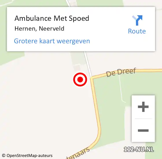 Locatie op kaart van de 112 melding: Ambulance Met Spoed Naar Hernen, Neerveld op 5 mei 2016 12:47