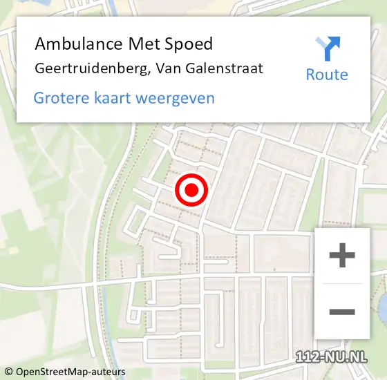 Locatie op kaart van de 112 melding: Ambulance Met Spoed Naar Geertruidenberg, Van Galenstraat op 13 december 2013 22:10