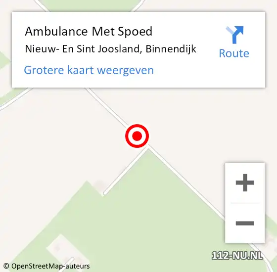 Locatie op kaart van de 112 melding: Ambulance Met Spoed Naar Nieuw- En Sint Joosland, Binnendijk op 5 mei 2016 14:03