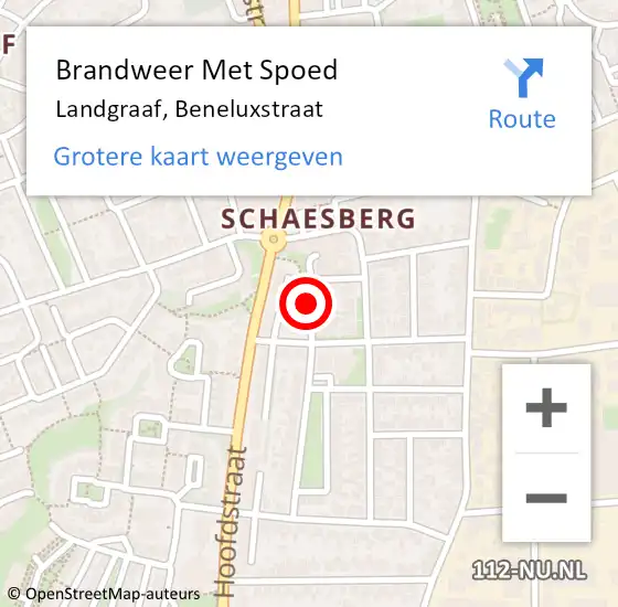 Locatie op kaart van de 112 melding: Brandweer Met Spoed Naar Landgraaf, Beneluxstraat op 5 mei 2016 15:06