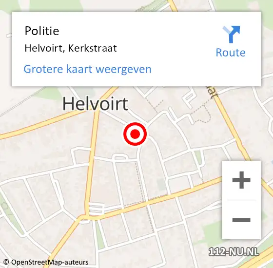 Locatie op kaart van de 112 melding: Politie Helvoirt, Kerkstraat op 5 mei 2016 15:53