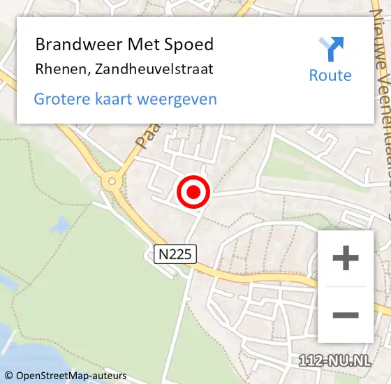 Locatie op kaart van de 112 melding: Brandweer Met Spoed Naar Rhenen, Zandheuvelstraat op 5 mei 2016 19:13