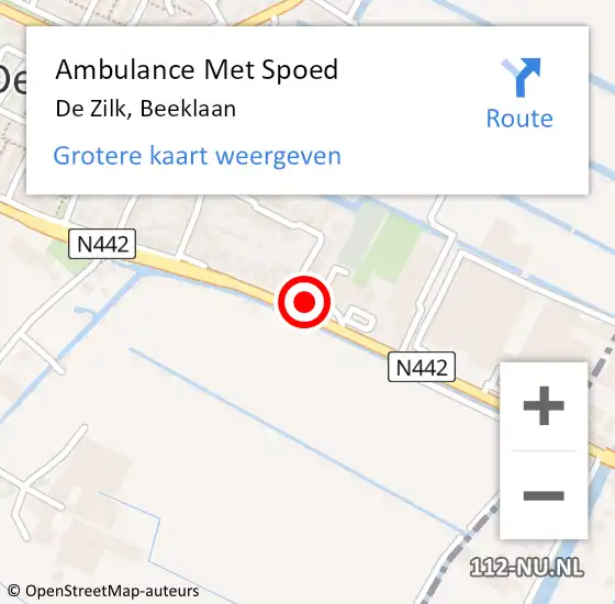 Locatie op kaart van de 112 melding: Ambulance Met Spoed Naar De Zilk, Beeklaan op 5 mei 2016 19:49