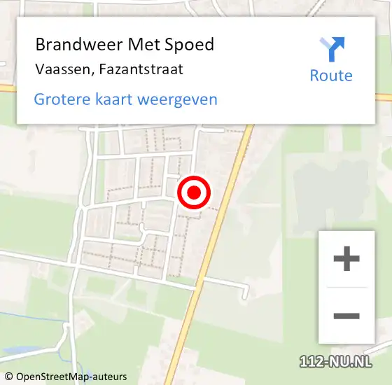 Locatie op kaart van de 112 melding: Brandweer Met Spoed Naar Vaassen, Fazantstraat op 5 mei 2016 21:13