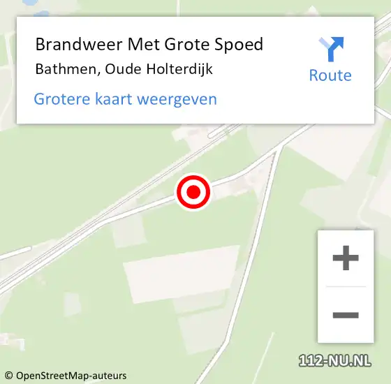 Locatie op kaart van de 112 melding: Brandweer Met Grote Spoed Naar Bathmen, Oude Holterdijk op 5 mei 2016 22:29