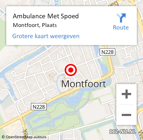 Locatie op kaart van de 112 melding: Ambulance Met Spoed Naar Montfoort, Plaats op 5 mei 2016 22:50