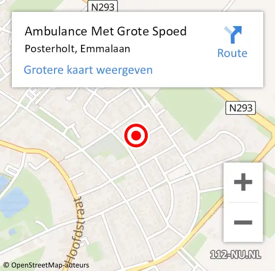Locatie op kaart van de 112 melding: Ambulance Met Grote Spoed Naar Posterholt, Emmalaan op 5 mei 2016 23:25