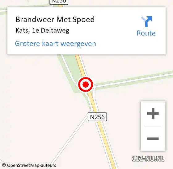 Locatie op kaart van de 112 melding: Brandweer Met Spoed Naar Kats, 1e Deltaweg op 5 mei 2016 23:45