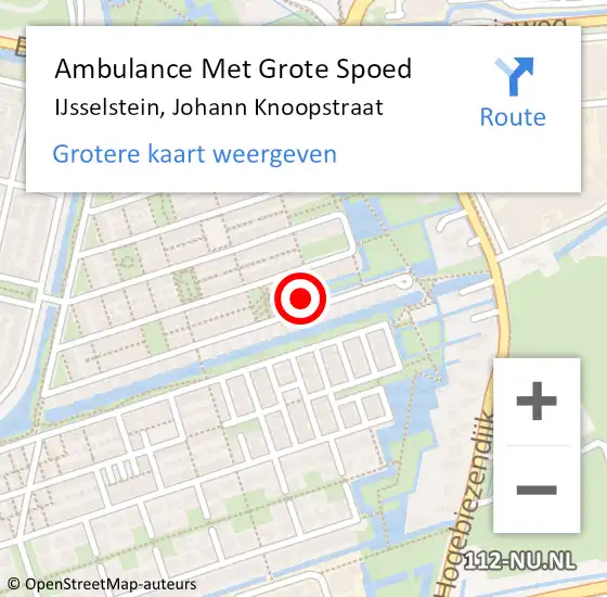 Locatie op kaart van de 112 melding: Ambulance Met Grote Spoed Naar IJsselstein, Johann Knoopstraat op 6 mei 2016 00:51