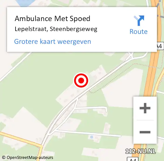 Locatie op kaart van de 112 melding: Ambulance Met Spoed Naar Lepelstraat, Steenbergseweg op 6 mei 2016 03:13