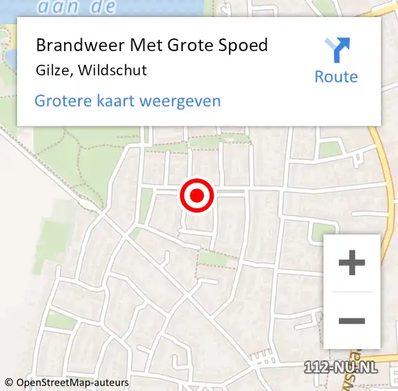 Locatie op kaart van de 112 melding: Brandweer Met Grote Spoed Naar Gilze, Wildschut op 6 mei 2016 03:16