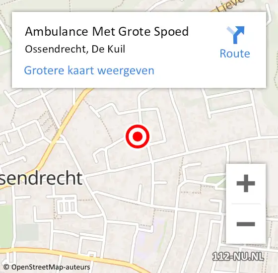 Locatie op kaart van de 112 melding: Ambulance Met Grote Spoed Naar Ossendrecht, De Kuil op 6 mei 2016 06:03