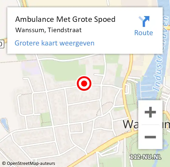 Locatie op kaart van de 112 melding: Ambulance Met Grote Spoed Naar Wanssum, Tiendstraat op 6 mei 2016 06:06