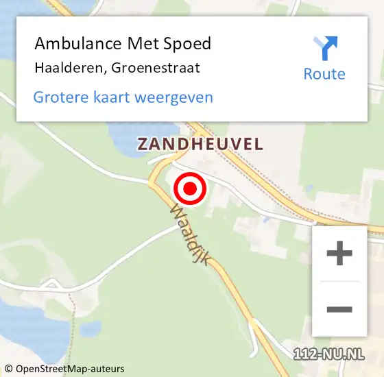 Locatie op kaart van de 112 melding: Ambulance Met Spoed Naar Haalderen, Groenestraat op 6 mei 2016 07:48