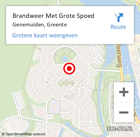 Locatie op kaart van de 112 melding: Brandweer Met Grote Spoed Naar Genemuiden, Greente op 6 mei 2016 09:55