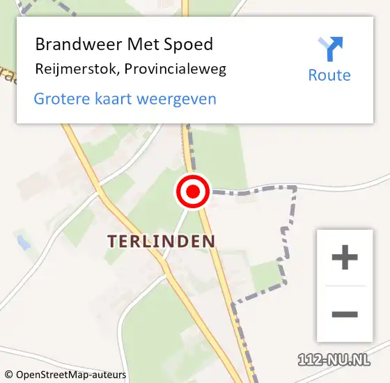 Locatie op kaart van de 112 melding: Brandweer Met Spoed Naar Reijmerstok, Provincialeweg op 6 mei 2016 10:20