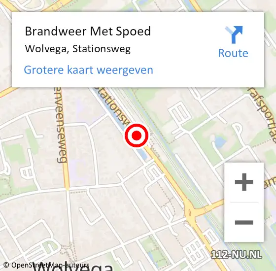 Locatie op kaart van de 112 melding: Brandweer Met Spoed Naar Wolvega, Stationsweg op 6 mei 2016 10:30