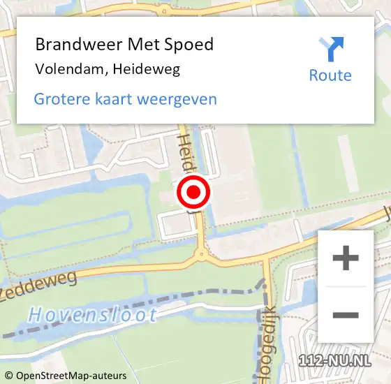 Locatie op kaart van de 112 melding: Brandweer Met Spoed Naar Volendam, Heideweg op 6 mei 2016 13:42