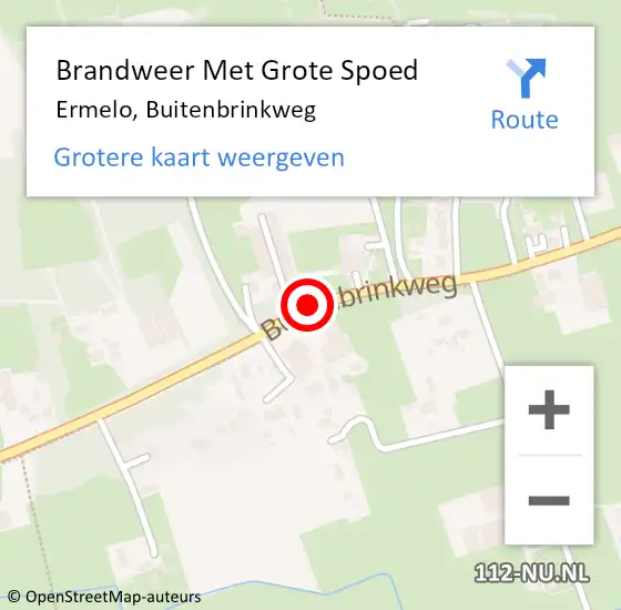 Locatie op kaart van de 112 melding: Brandweer Met Grote Spoed Naar Ermelo, Buitenbrinkweg op 6 mei 2016 14:14