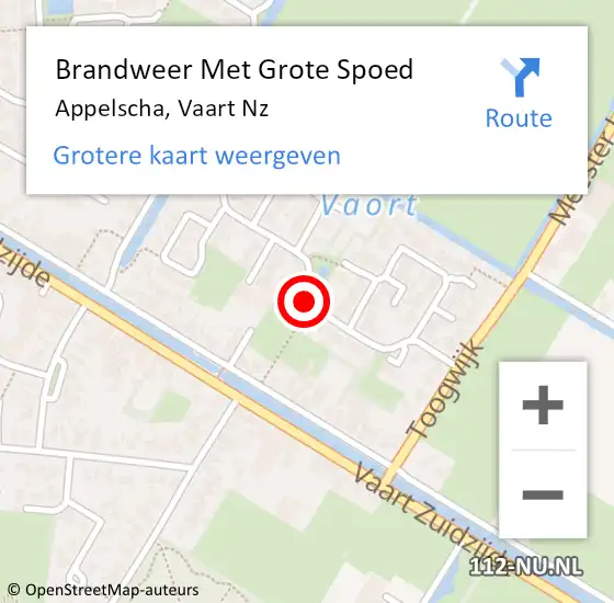 Locatie op kaart van de 112 melding: Brandweer Met Grote Spoed Naar Appelscha, Vaart Nz op 6 mei 2016 14:31