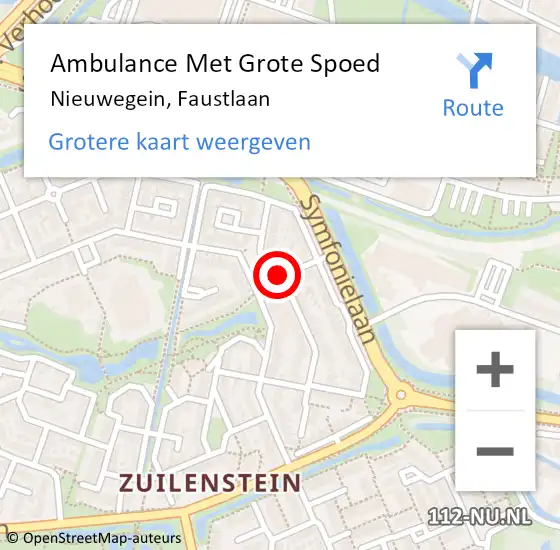 Locatie op kaart van de 112 melding: Ambulance Met Grote Spoed Naar Nieuwegein, Faustlaan op 6 mei 2016 14:40