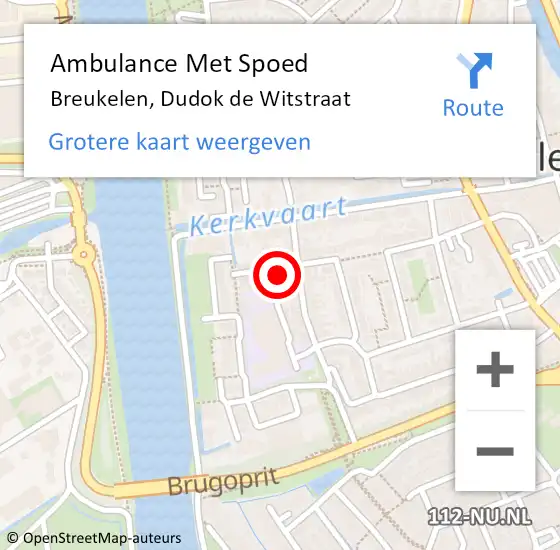 Locatie op kaart van de 112 melding: Ambulance Met Spoed Naar Breukelen, Dudok de Witstraat op 6 mei 2016 14:41