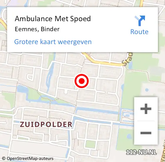 Locatie op kaart van de 112 melding: Ambulance Met Spoed Naar Eemnes, Binder op 6 mei 2016 15:13