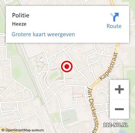 Locatie op kaart van de 112 melding: Politie Heeze op 6 mei 2016 15:59