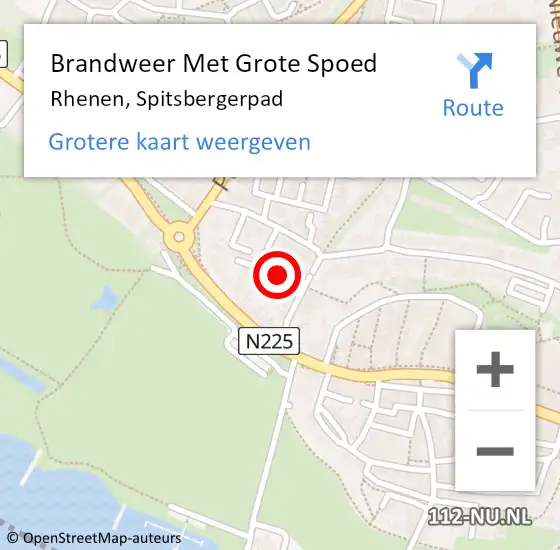 Locatie op kaart van de 112 melding: Brandweer Met Grote Spoed Naar Rhenen, Spitsbergerpad op 6 mei 2016 18:32