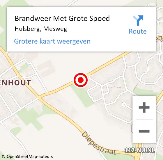 Locatie op kaart van de 112 melding: Brandweer Met Grote Spoed Naar Hulsberg, Mesweg op 6 mei 2016 18:37