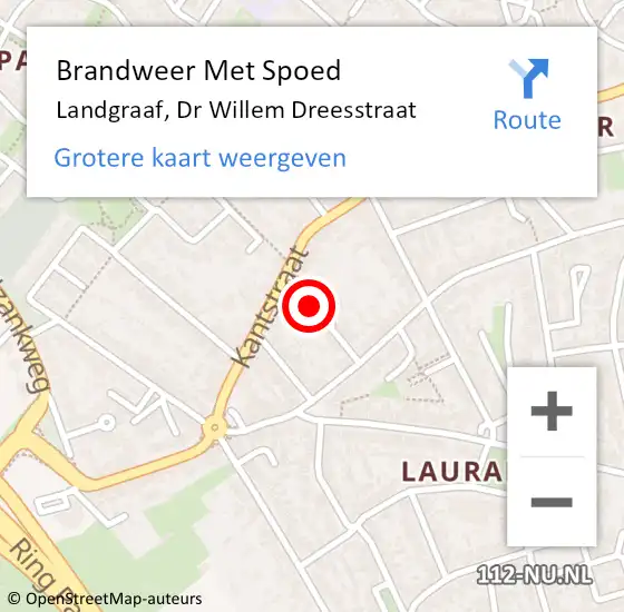 Locatie op kaart van de 112 melding: Brandweer Met Spoed Naar Landgraaf, Dr Willem Dreesstraat op 7 mei 2016 00:10