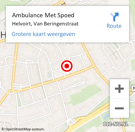 Locatie op kaart van de 112 melding: Ambulance Met Spoed Naar Helvoirt, Van Beringenstraat op 7 mei 2016 00:54