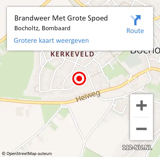 Locatie op kaart van de 112 melding: Brandweer Met Grote Spoed Naar Bocholtz, Bombaard op 7 mei 2016 04:37