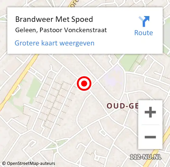 Locatie op kaart van de 112 melding: Brandweer Met Spoed Naar Geleen, Pastoor Vonckenstraat op 7 mei 2016 05:04