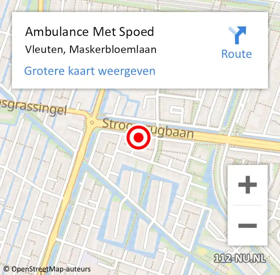 Locatie op kaart van de 112 melding: Ambulance Met Spoed Naar Vleuten, Maskerbloemlaan op 7 mei 2016 06:01