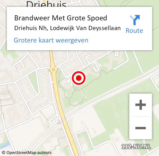 Locatie op kaart van de 112 melding: Brandweer Met Grote Spoed Naar Driehuis Nh, Lodewijk Van Deyssellaan op 7 mei 2016 07:59