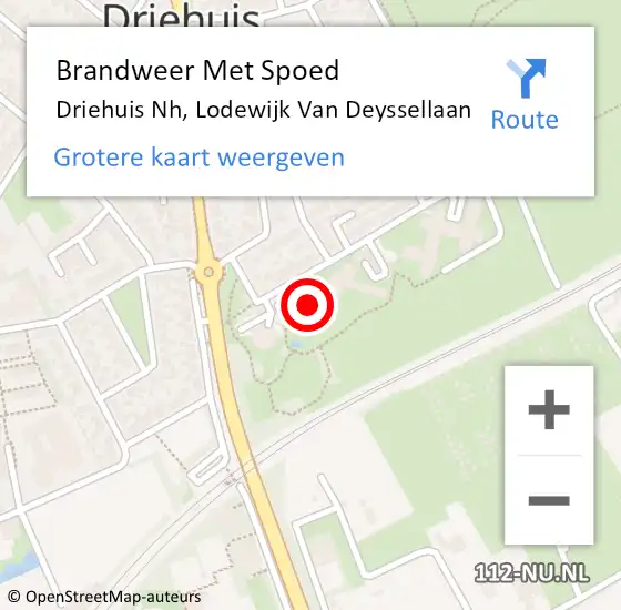 Locatie op kaart van de 112 melding: Brandweer Met Spoed Naar Driehuis Nh, Lodewijk Van Deyssellaan op 7 mei 2016 08:11