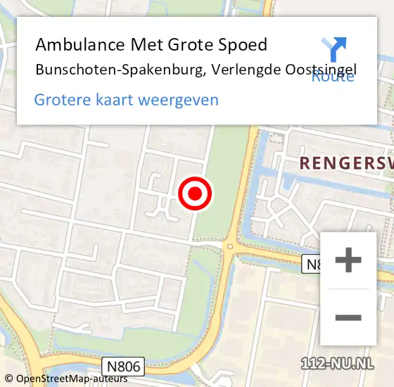 Locatie op kaart van de 112 melding: Ambulance Met Grote Spoed Naar Bunschoten-Spakenburg, Verlengde Oostsingel op 7 mei 2016 09:29