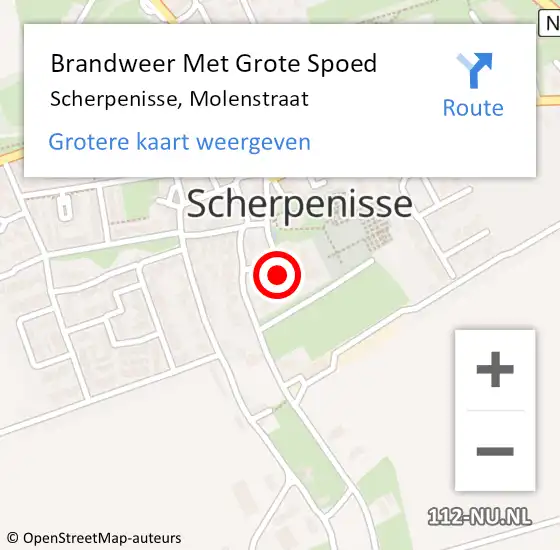 Locatie op kaart van de 112 melding: Brandweer Met Grote Spoed Naar Scherpenisse, Molenstraat op 7 mei 2016 09:45