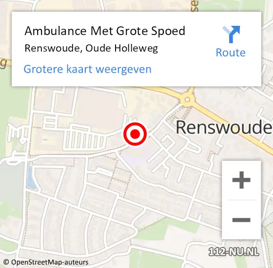 Locatie op kaart van de 112 melding: Ambulance Met Grote Spoed Naar Renswoude, Oude Holleweg op 7 mei 2016 09:55