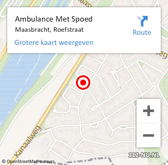 Locatie op kaart van de 112 melding: Ambulance Met Spoed Naar Maasbracht, Roefstraat op 7 mei 2016 10:37