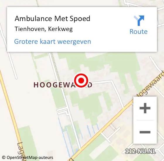 Locatie op kaart van de 112 melding: Ambulance Met Spoed Naar Tienhoven, Kerkweg op 7 mei 2016 10:55