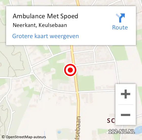 Locatie op kaart van de 112 melding: Ambulance Met Spoed Naar Neerkant, Keulsebaan op 7 mei 2016 10:58