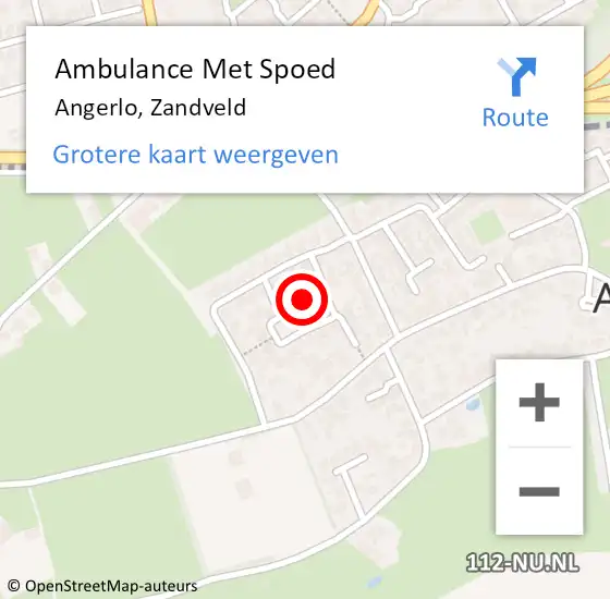 Locatie op kaart van de 112 melding: Ambulance Met Spoed Naar Angerlo, Zandveld op 7 mei 2016 11:06